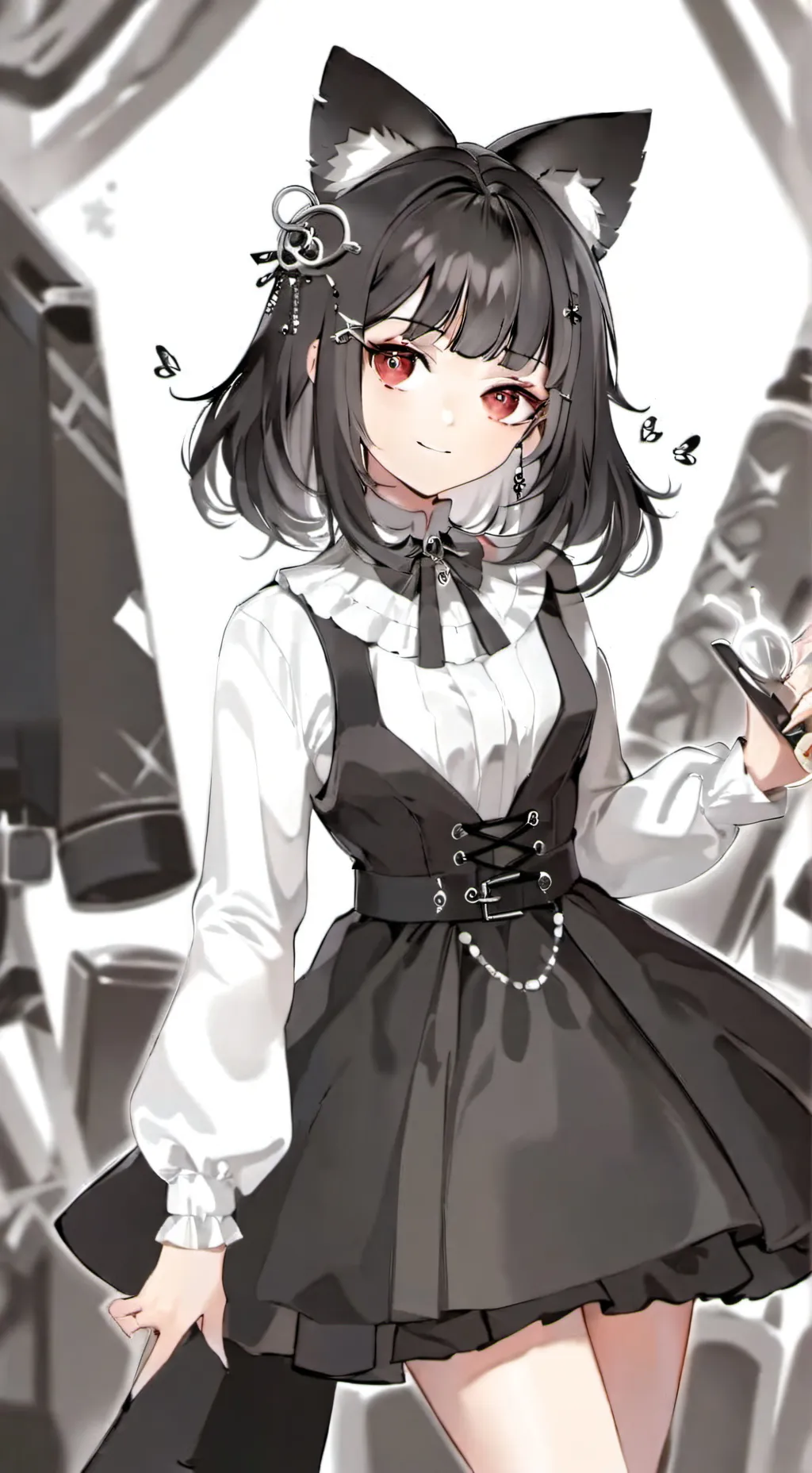 ai character: fille chat  background