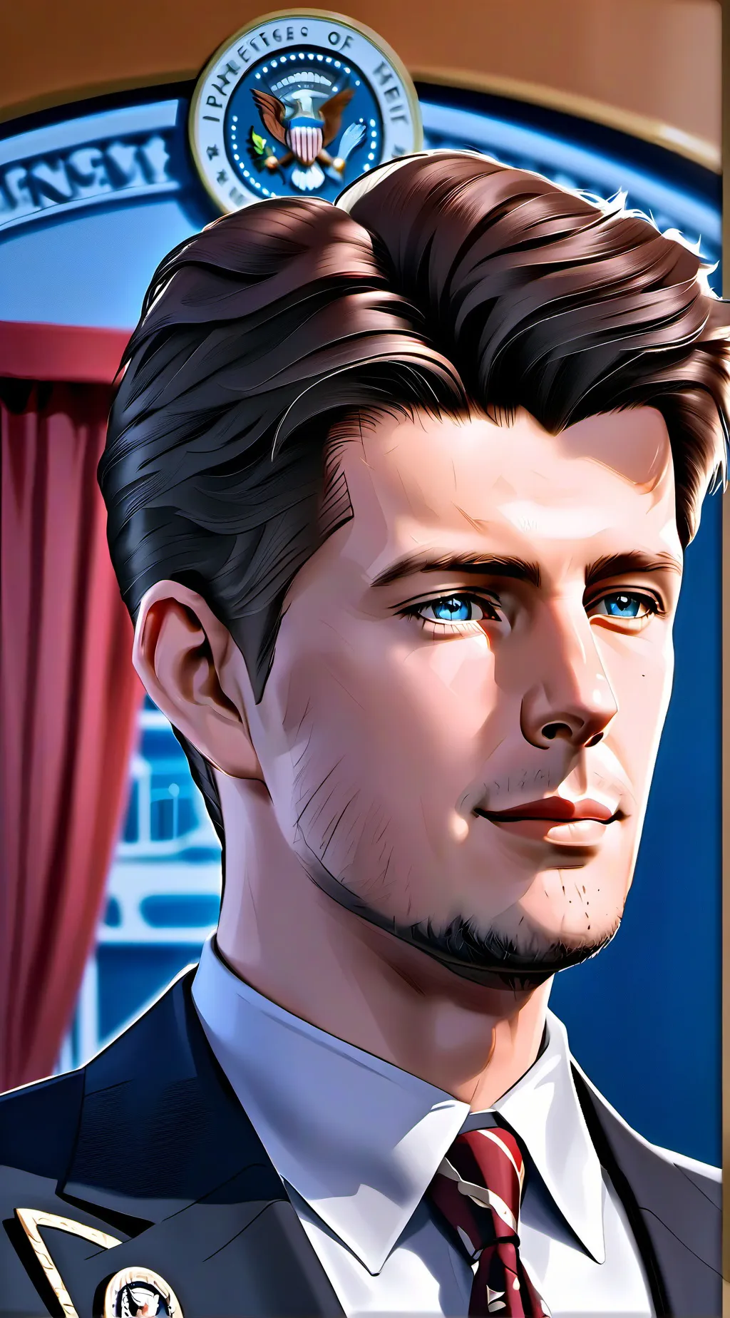 ai character: John F. Kennedy background