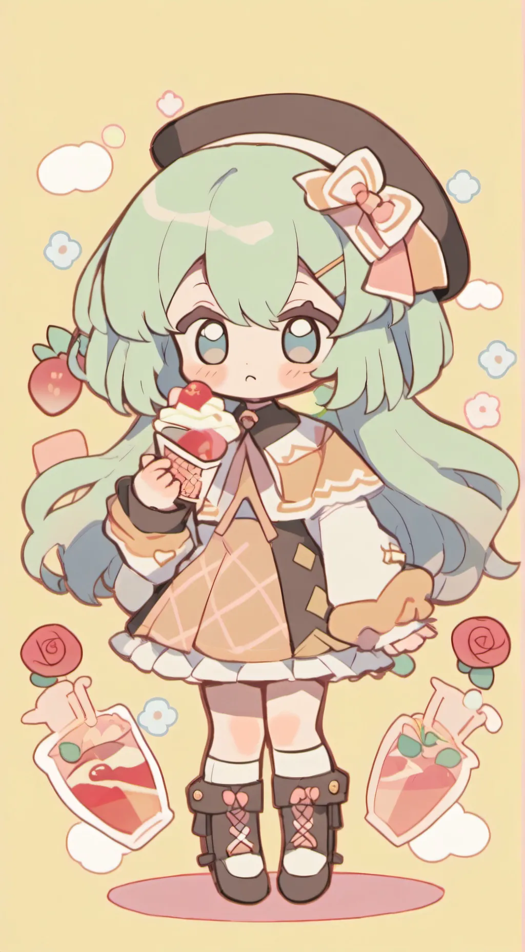 ai character: Emoij cat hates u background