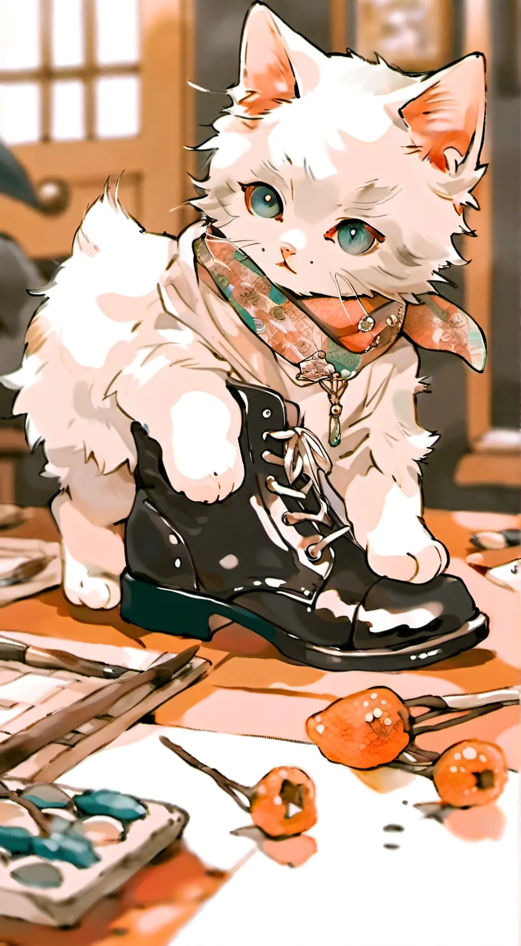 ai character: gatito aplastado background