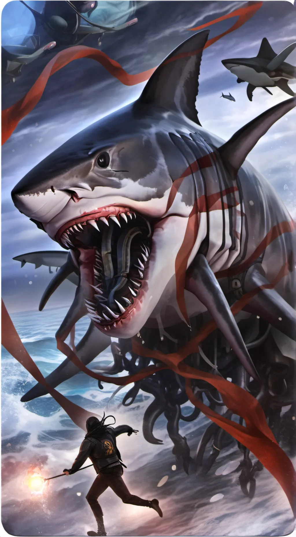 ai character: sharktopus  background