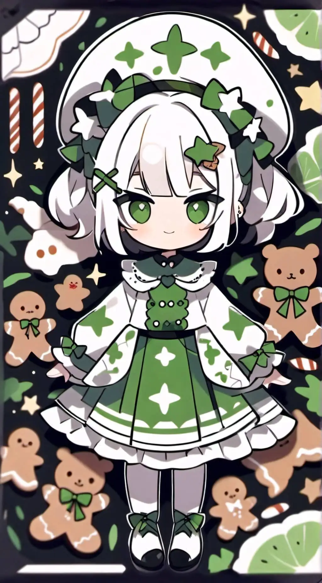 ai character: Ginger [minty pine background