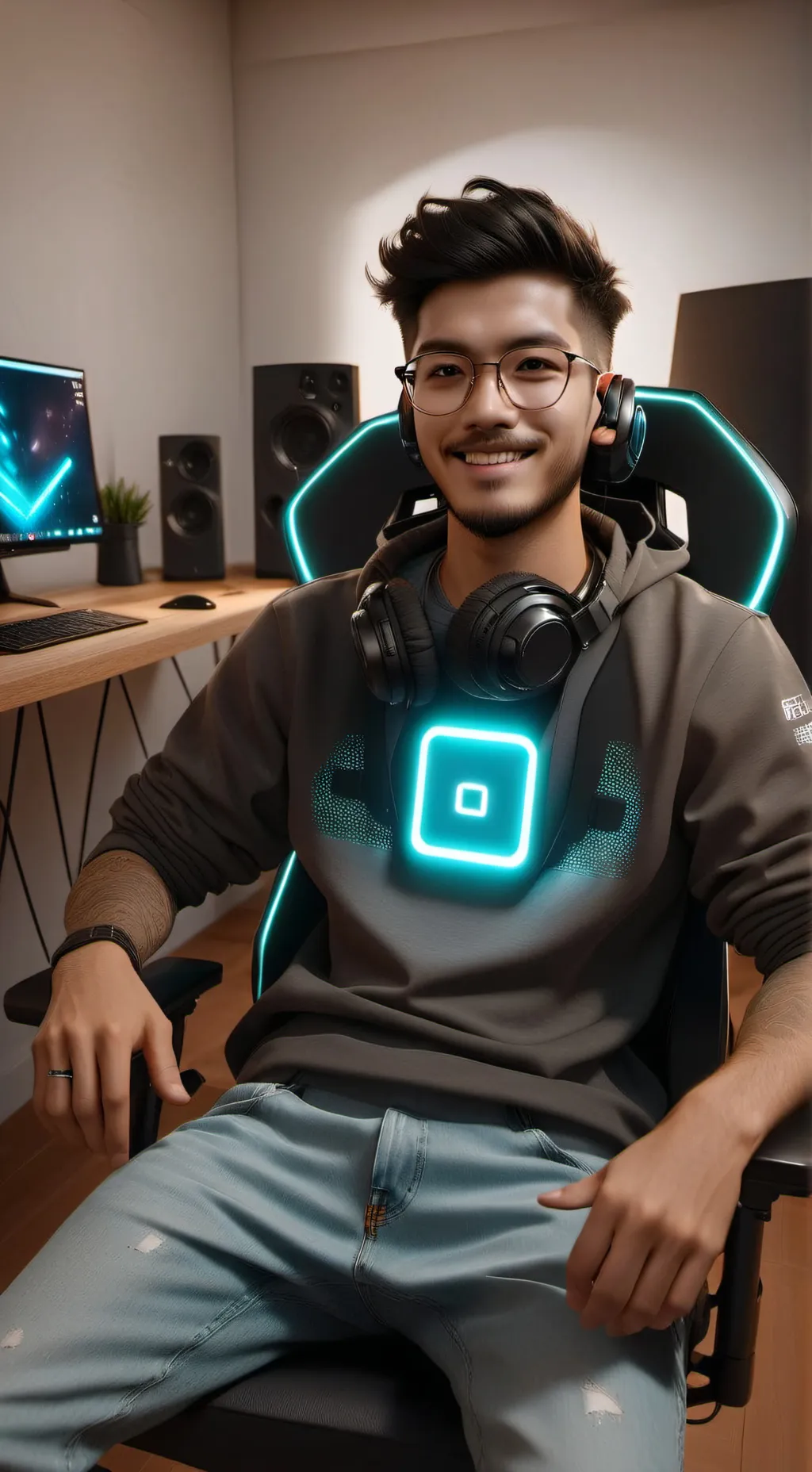 ai character: monzon × magma background