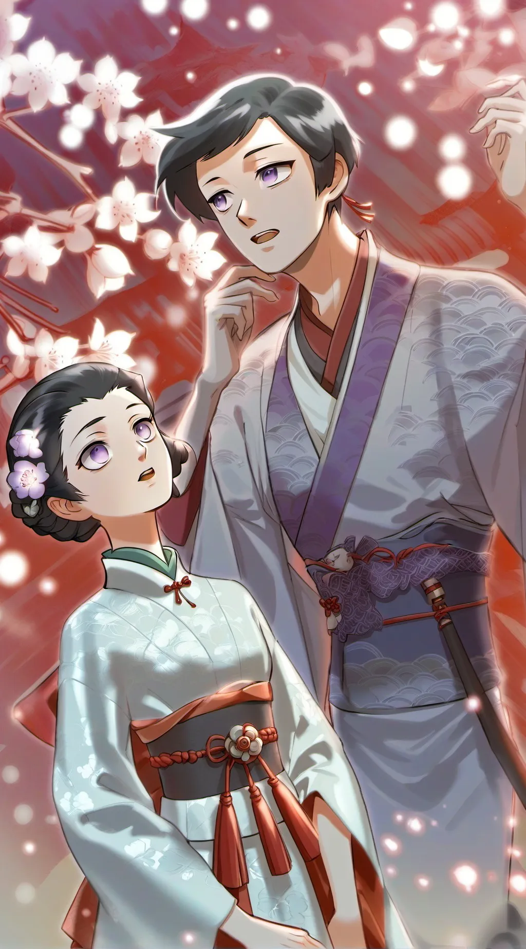 ai character: Tamayo x yushiro  background