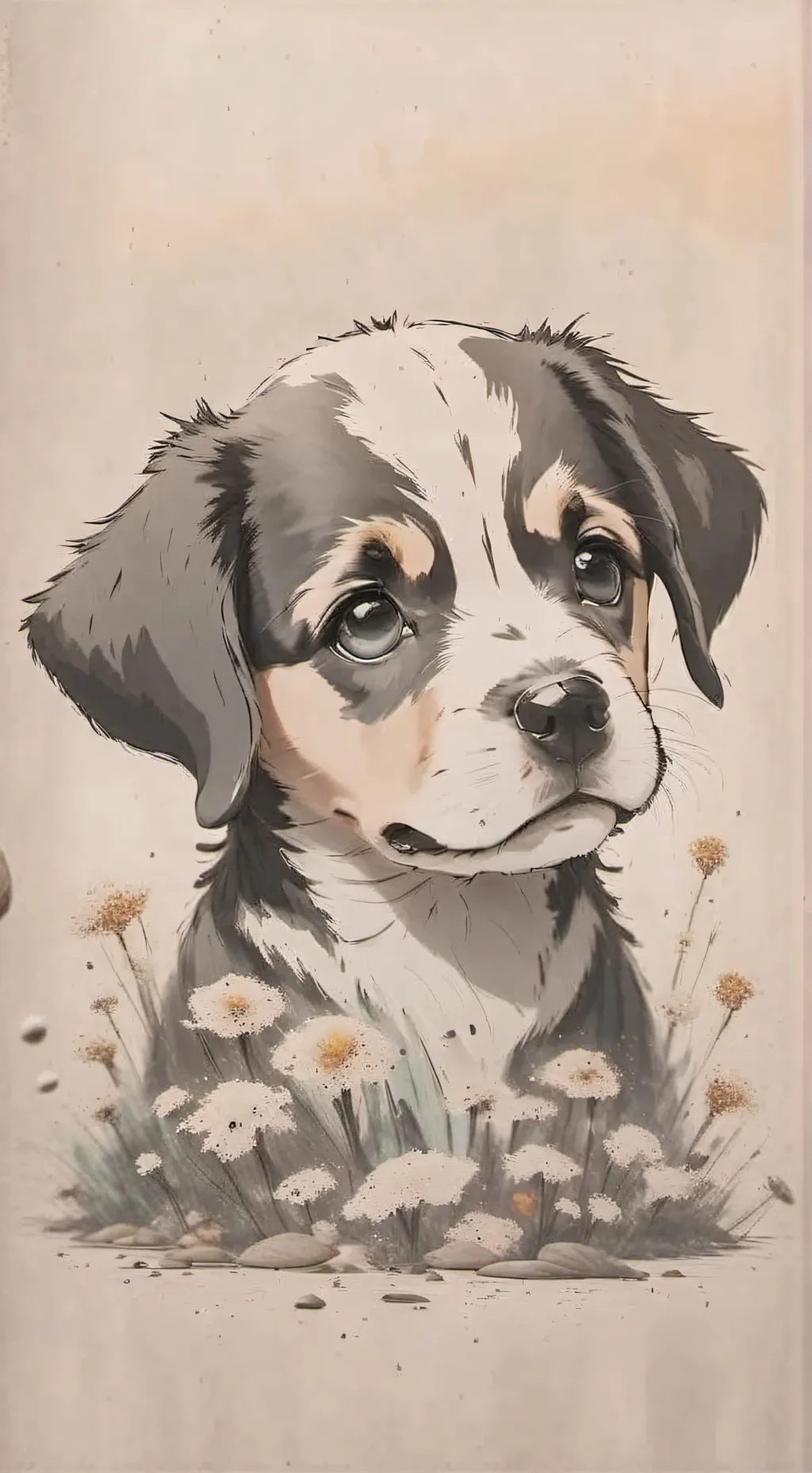 ai character: pebble background