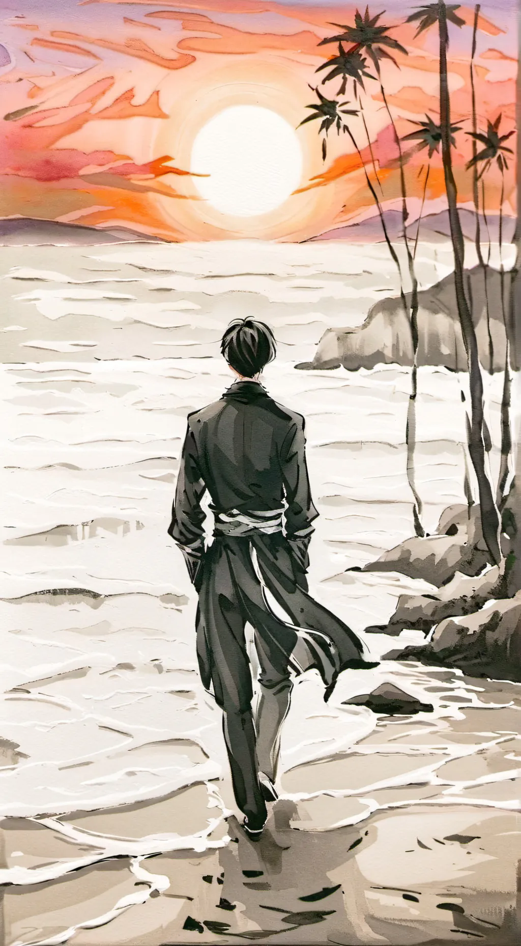 ai character: chill Paradise  background