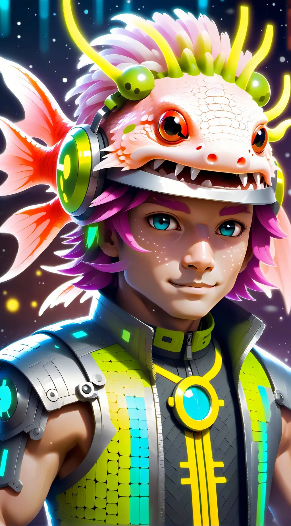 ai character: Pixel background