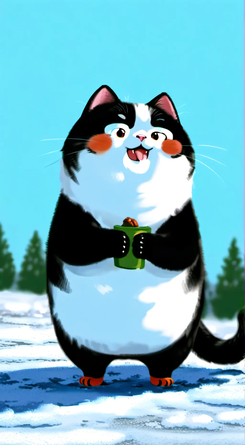 ai character: obese cat background