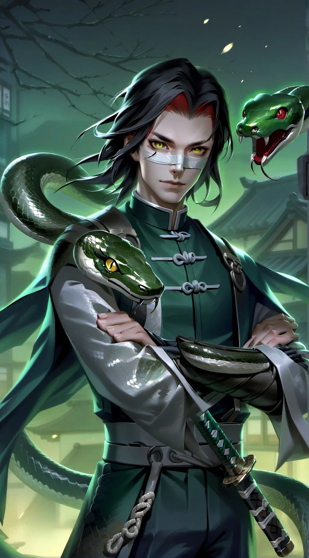 ai character: Iguro Obanai background