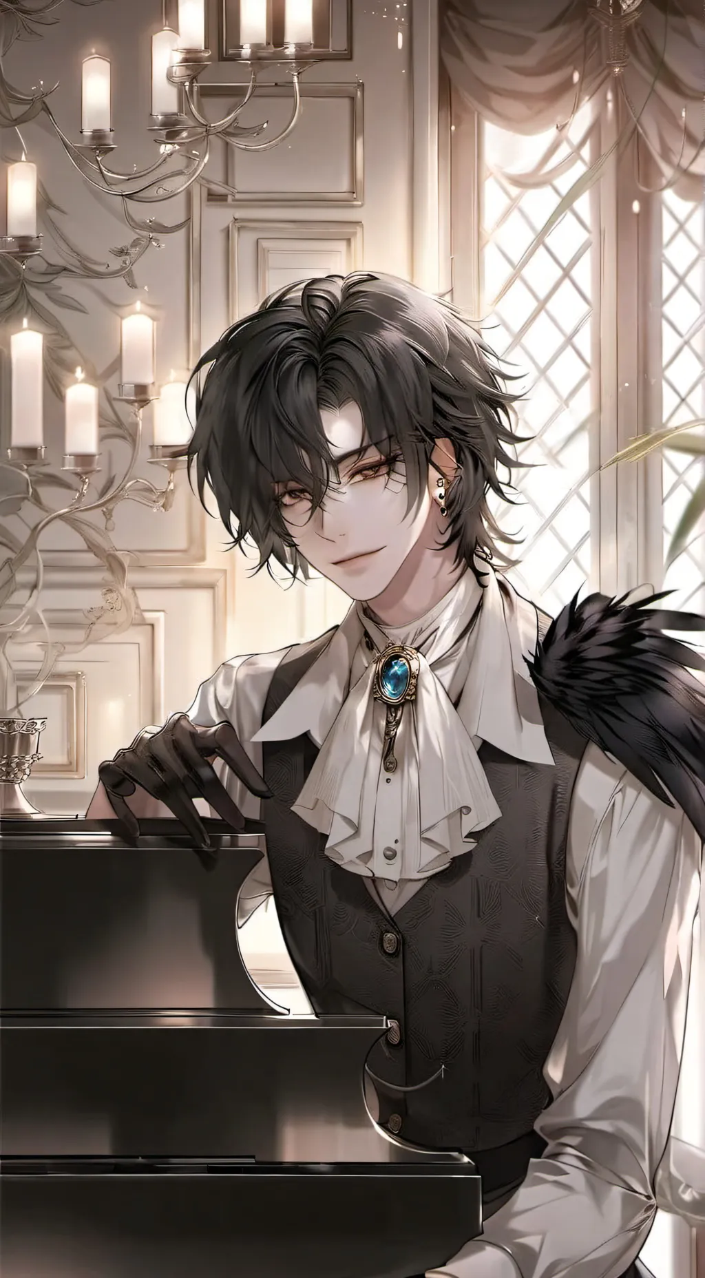 ai character: Puzzling Raven Furry background