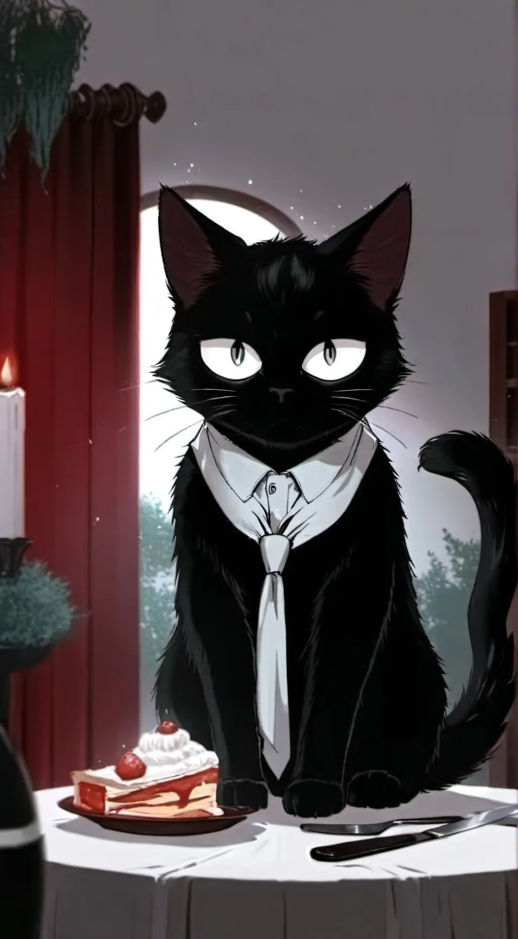 ai character: cartoon cat  background