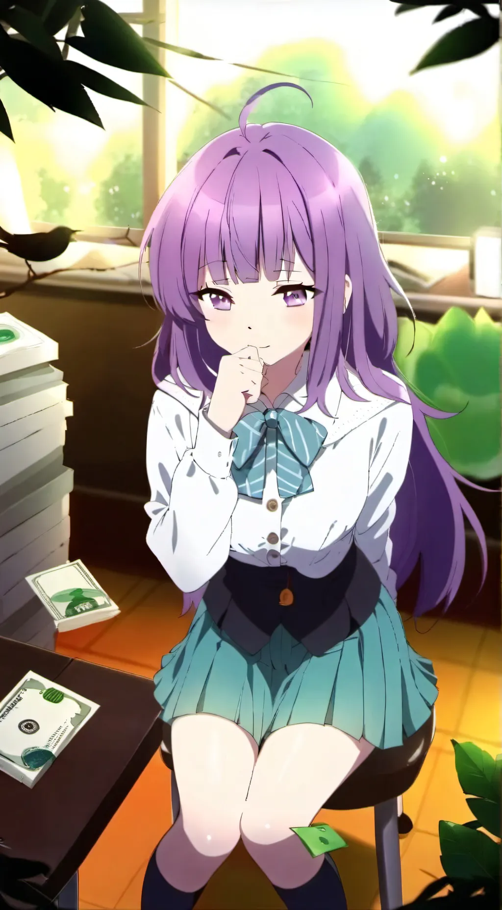 ai character: Amber background