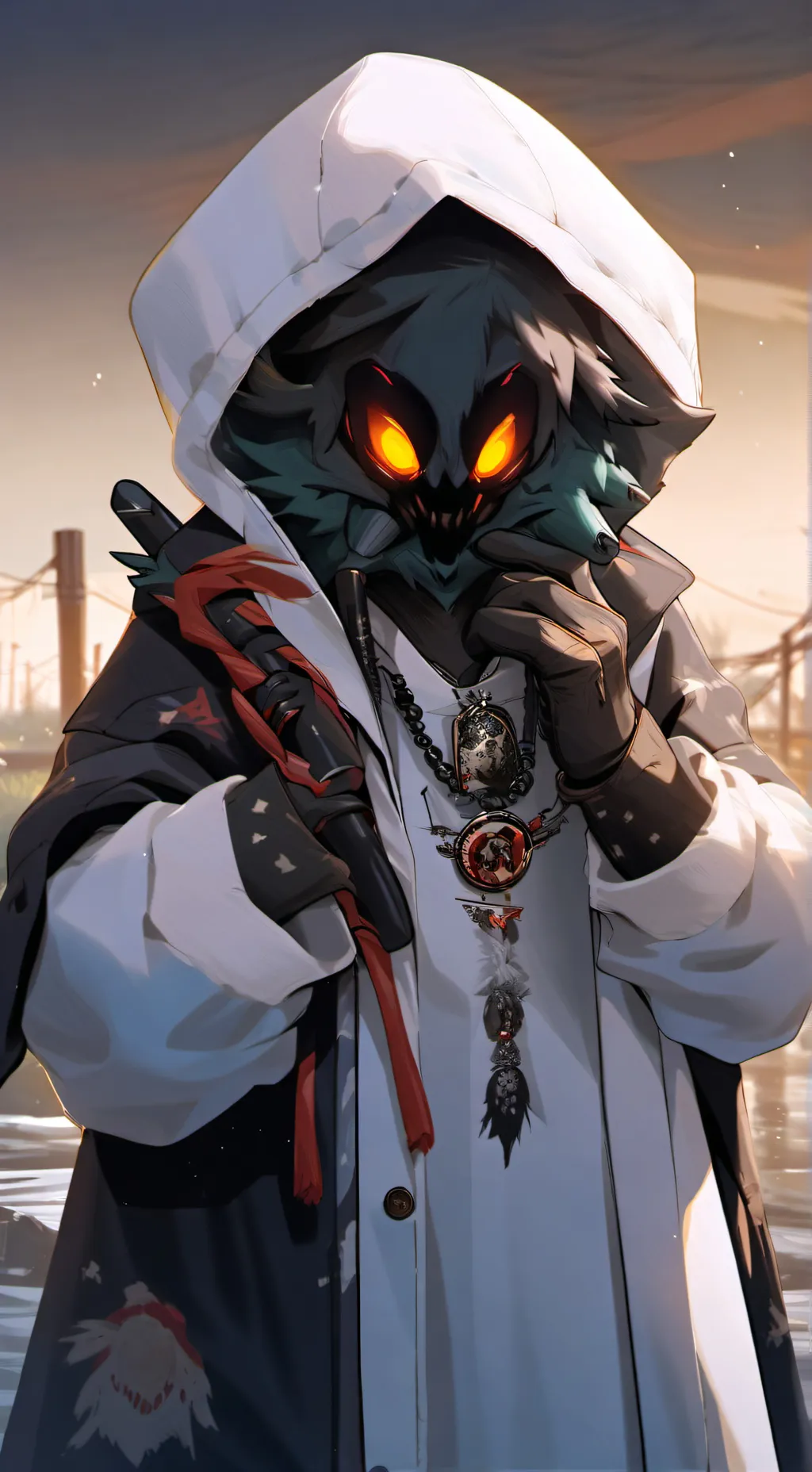 ai character: Gray And Miski background