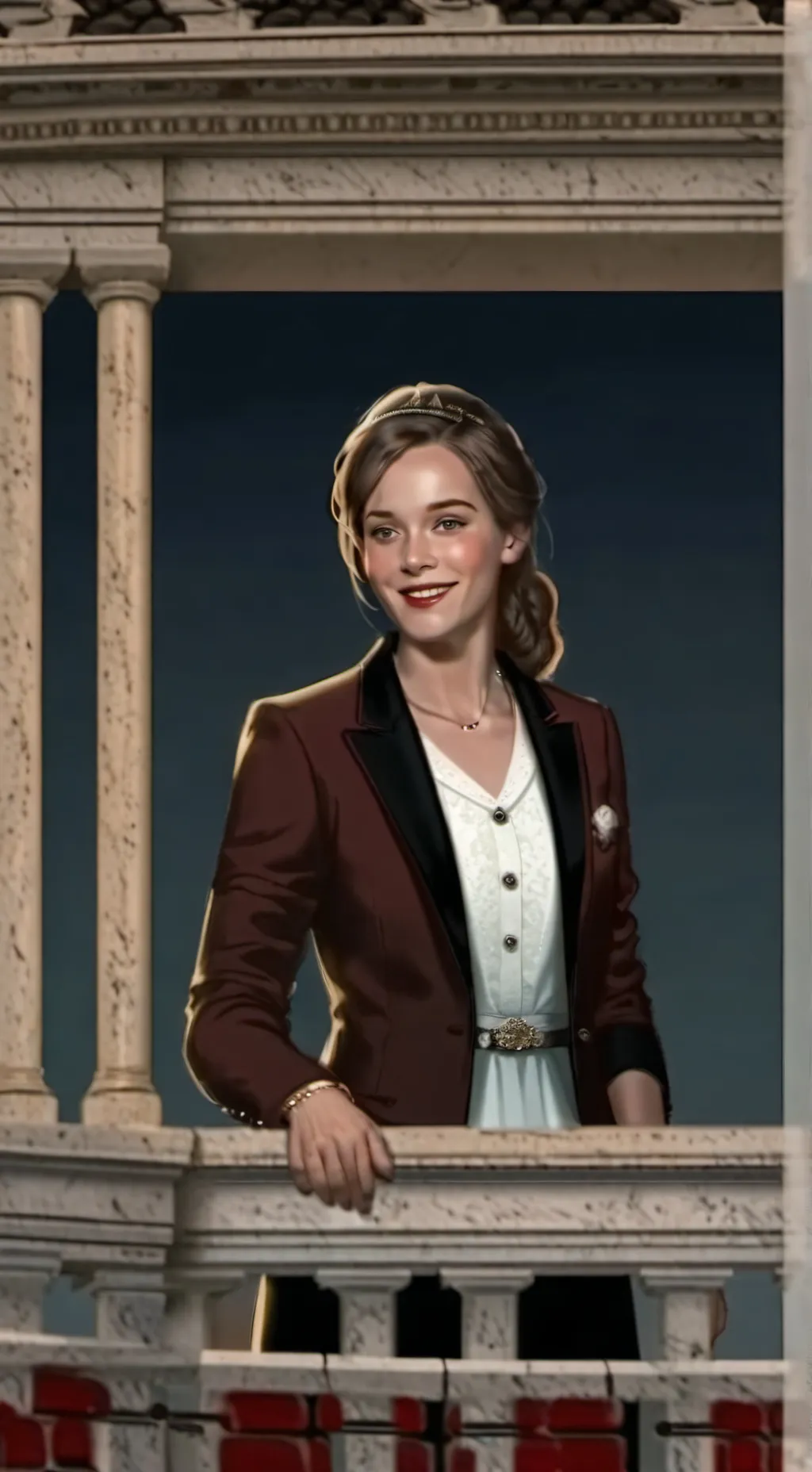 ai character: emma Watson  background