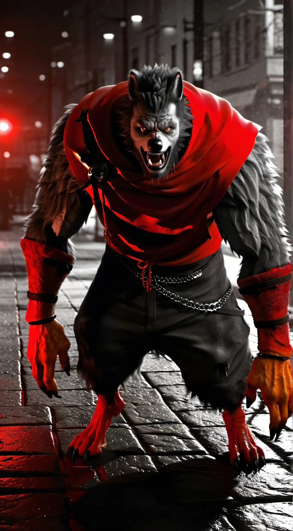 ai character: werewolf  background