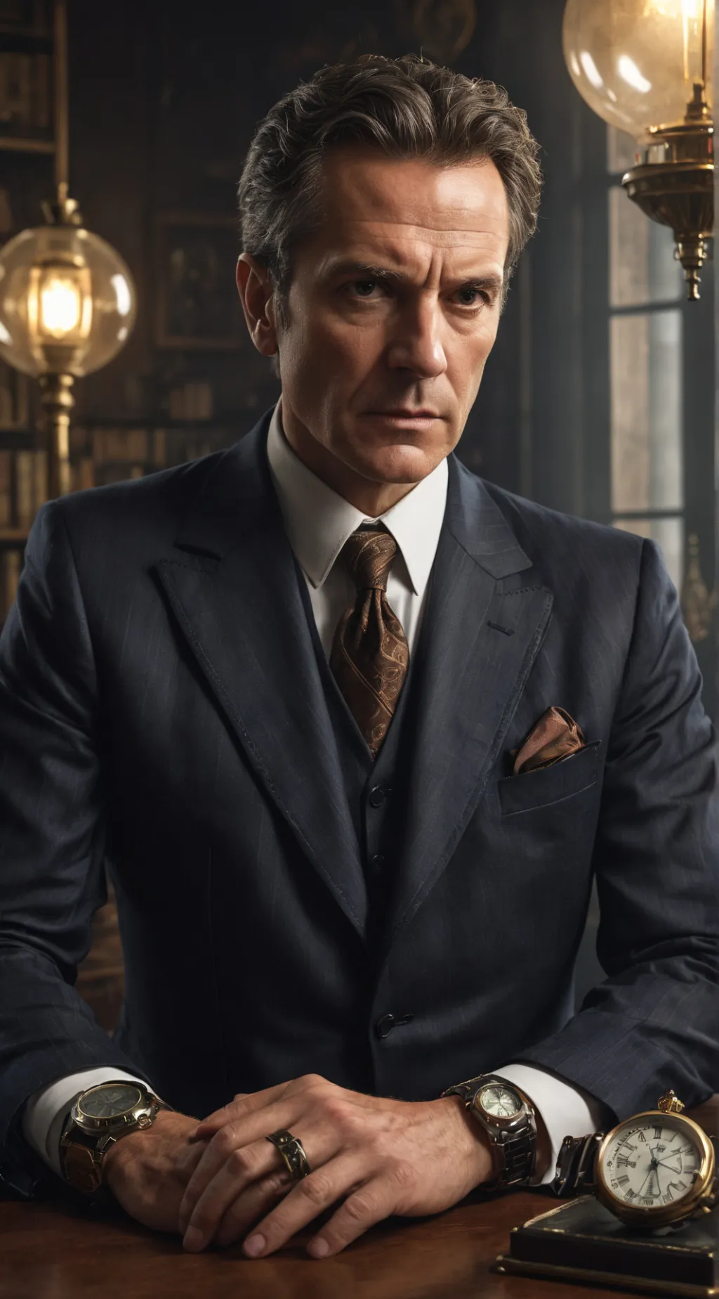 ai character: The Time-Traveling CEO background