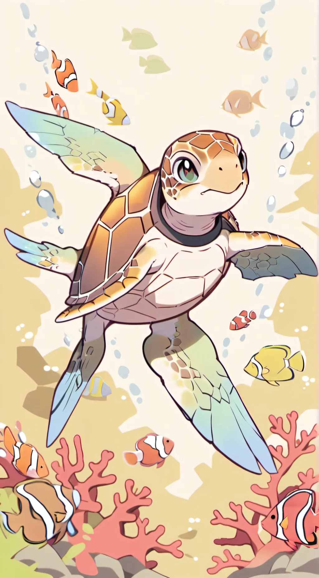 ai character: mha dans l'océan  background