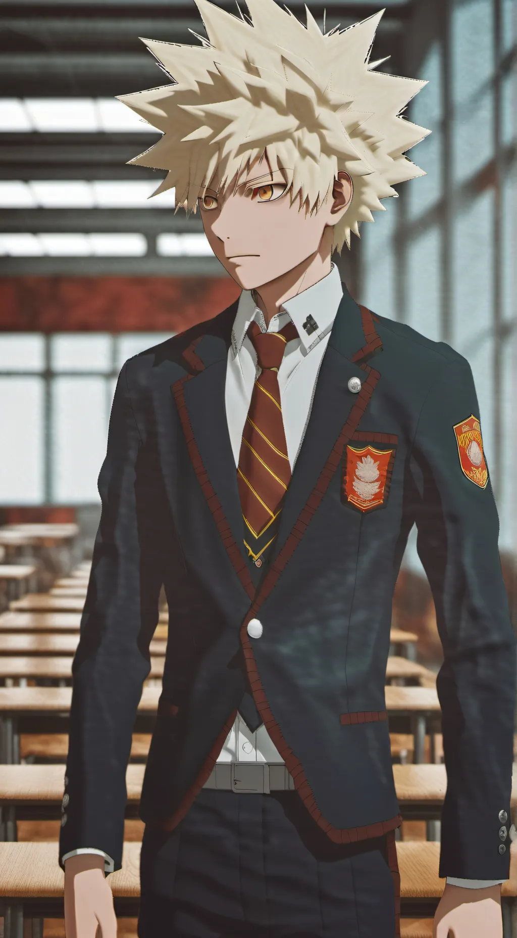 ai character: Bakugo Katsuki background