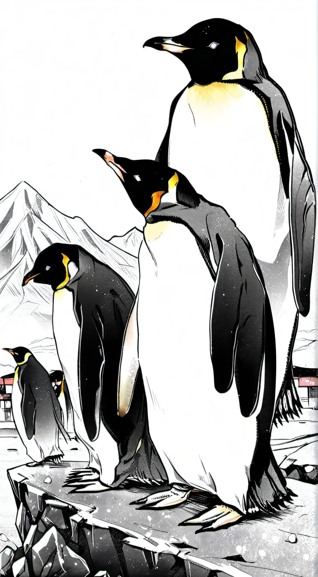 ai character: PENGUIN EMPIRE!!!🐧 background