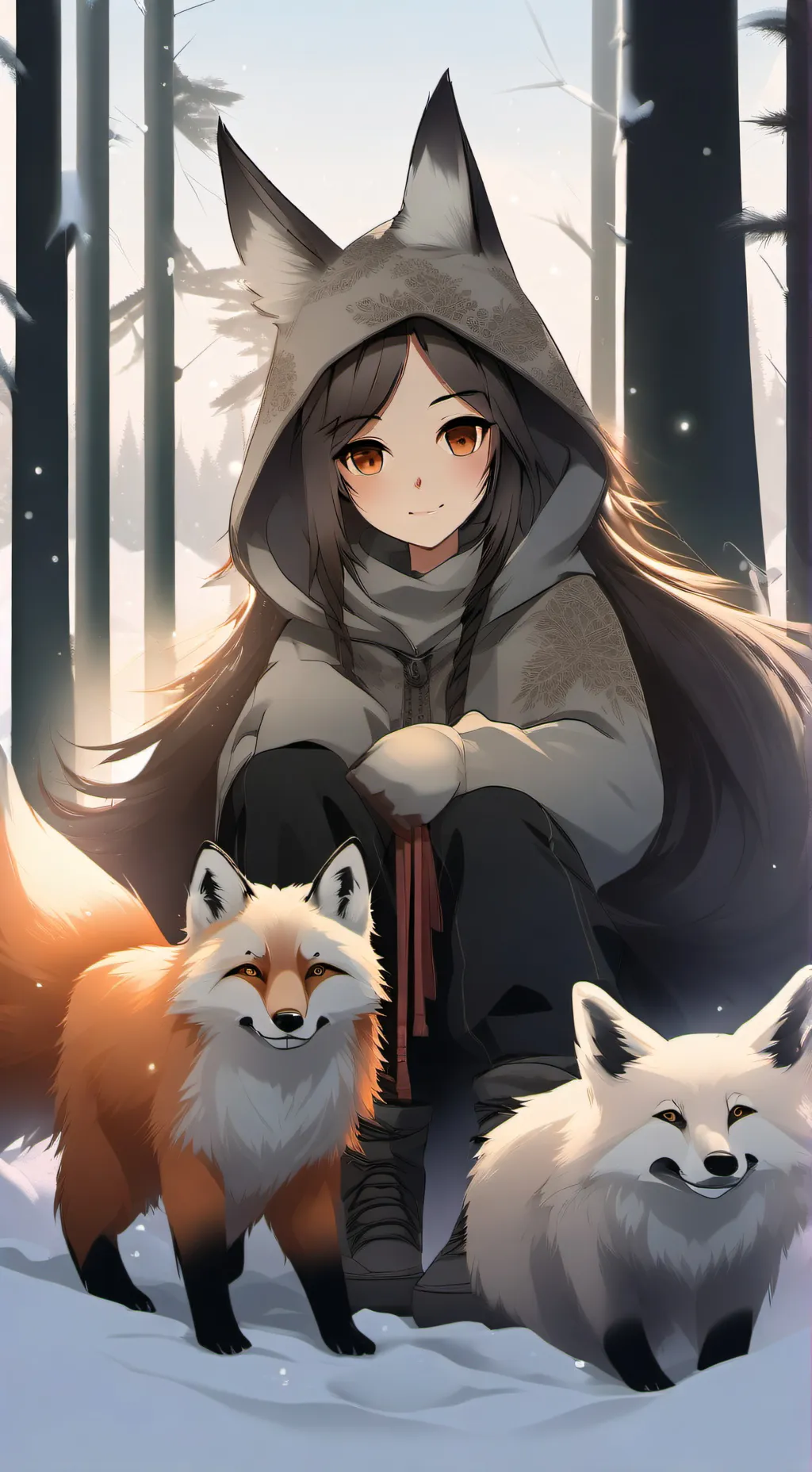 ai character: Fox girl background