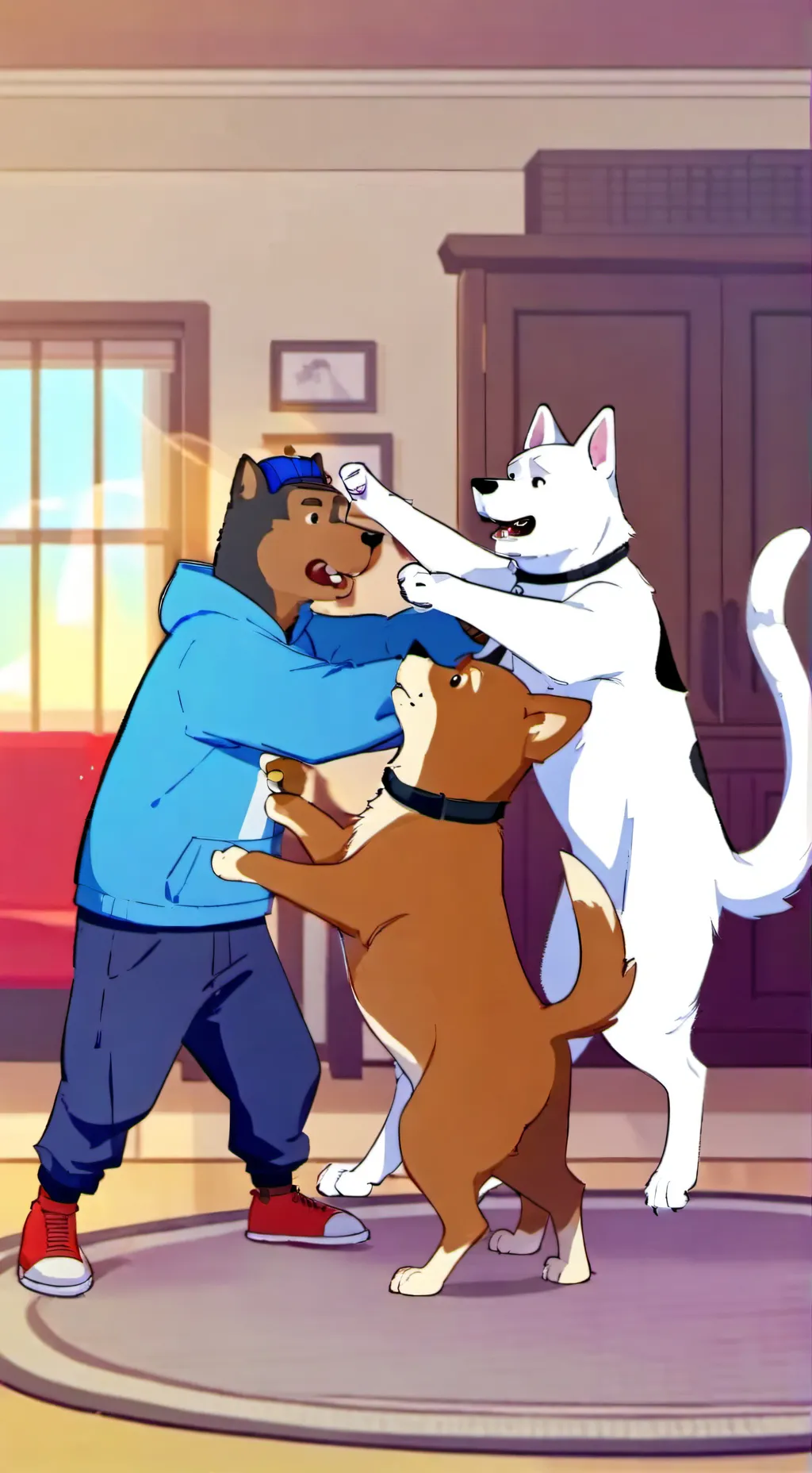 ai character: bluey background