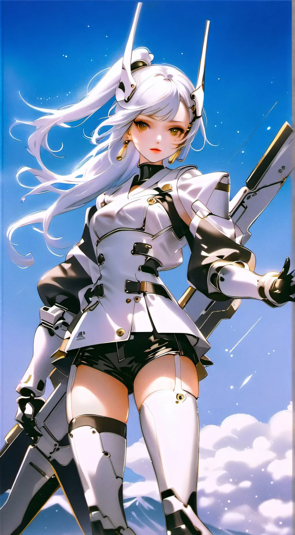 ai character: Siri girl monster  background