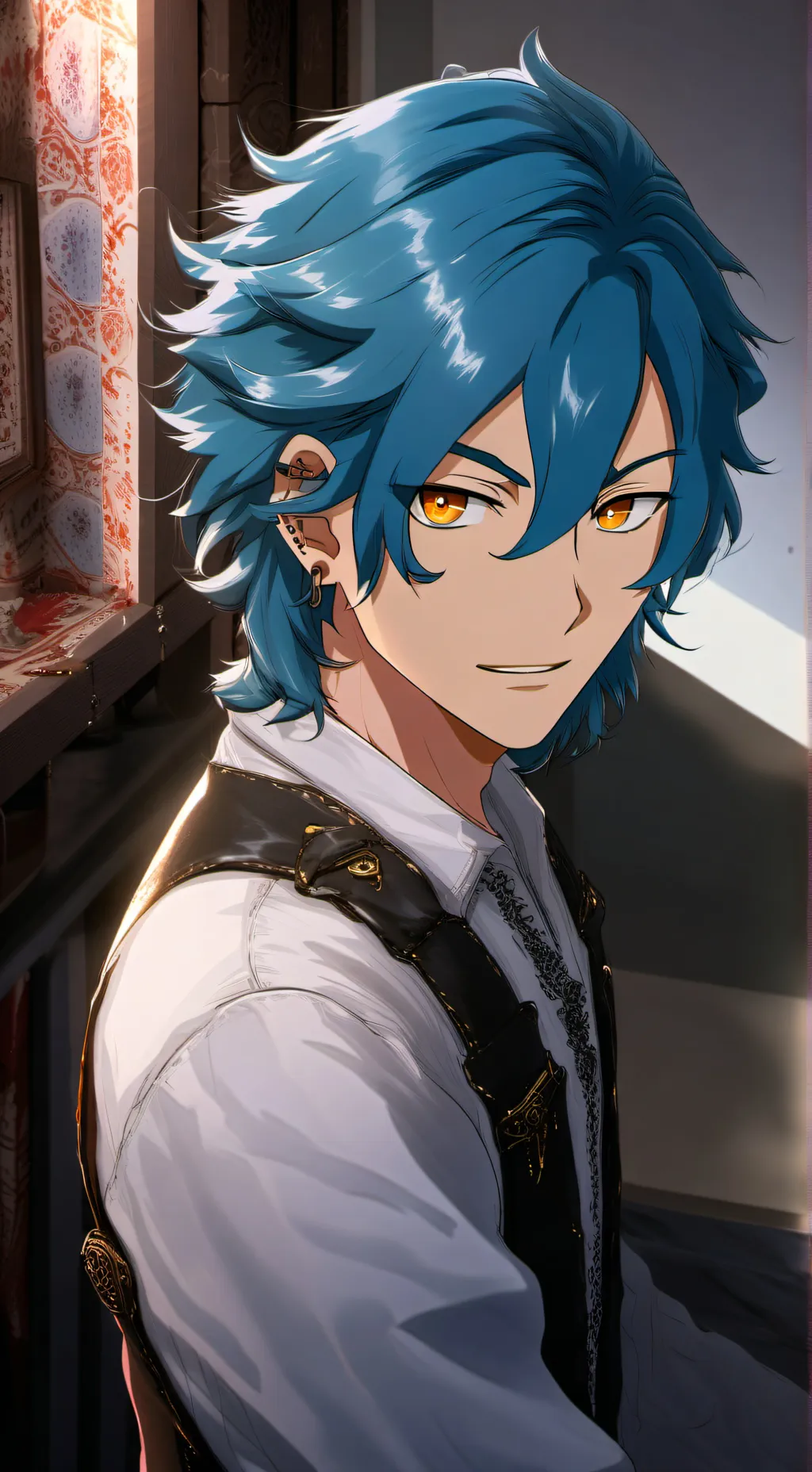 ai character: Cyan Crystal  background