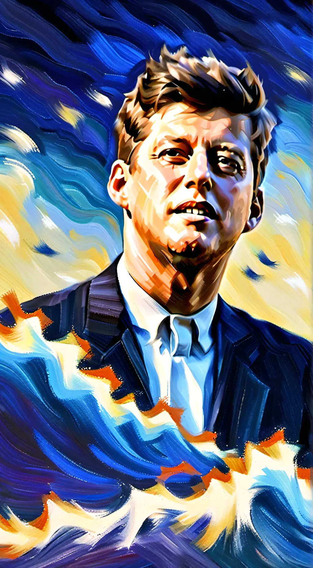 ai character: John F. Kennedy background