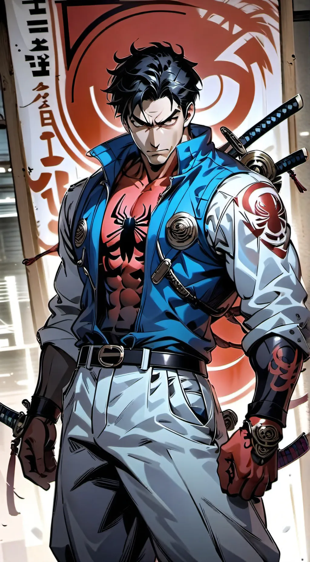 ai character: Spider-Pool(Sorta) background