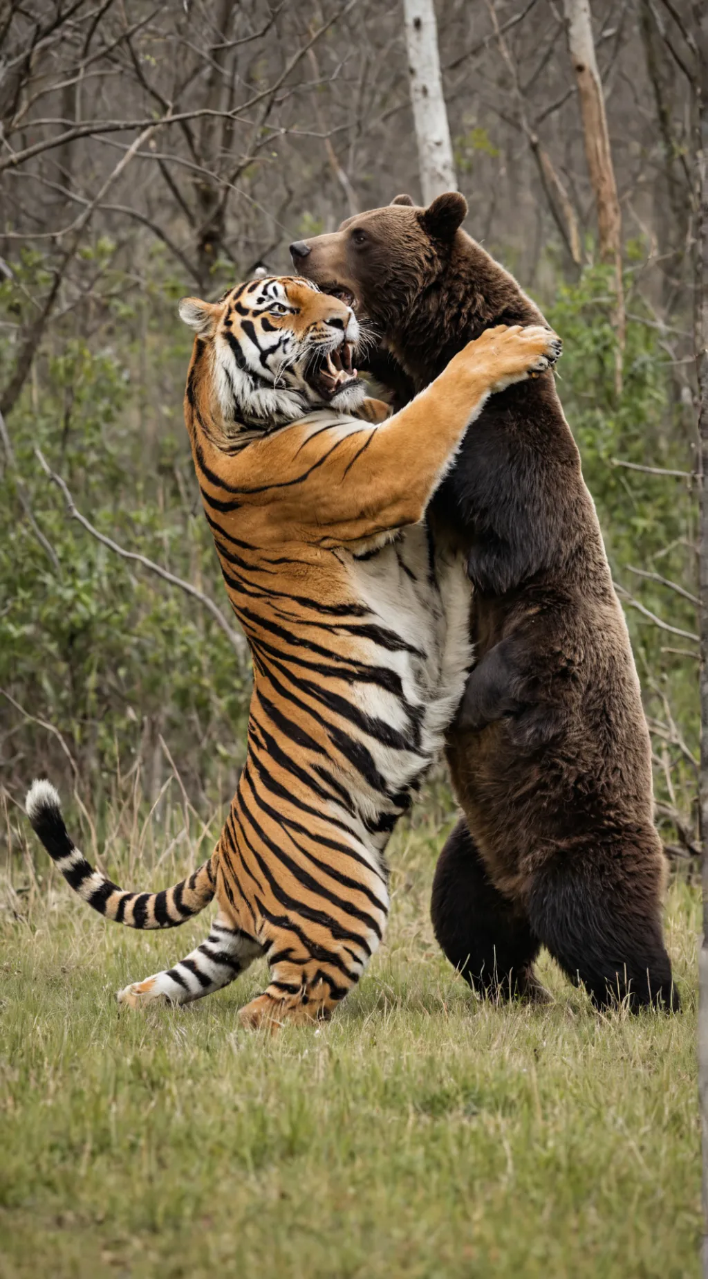 ai character: tiger vs bear background