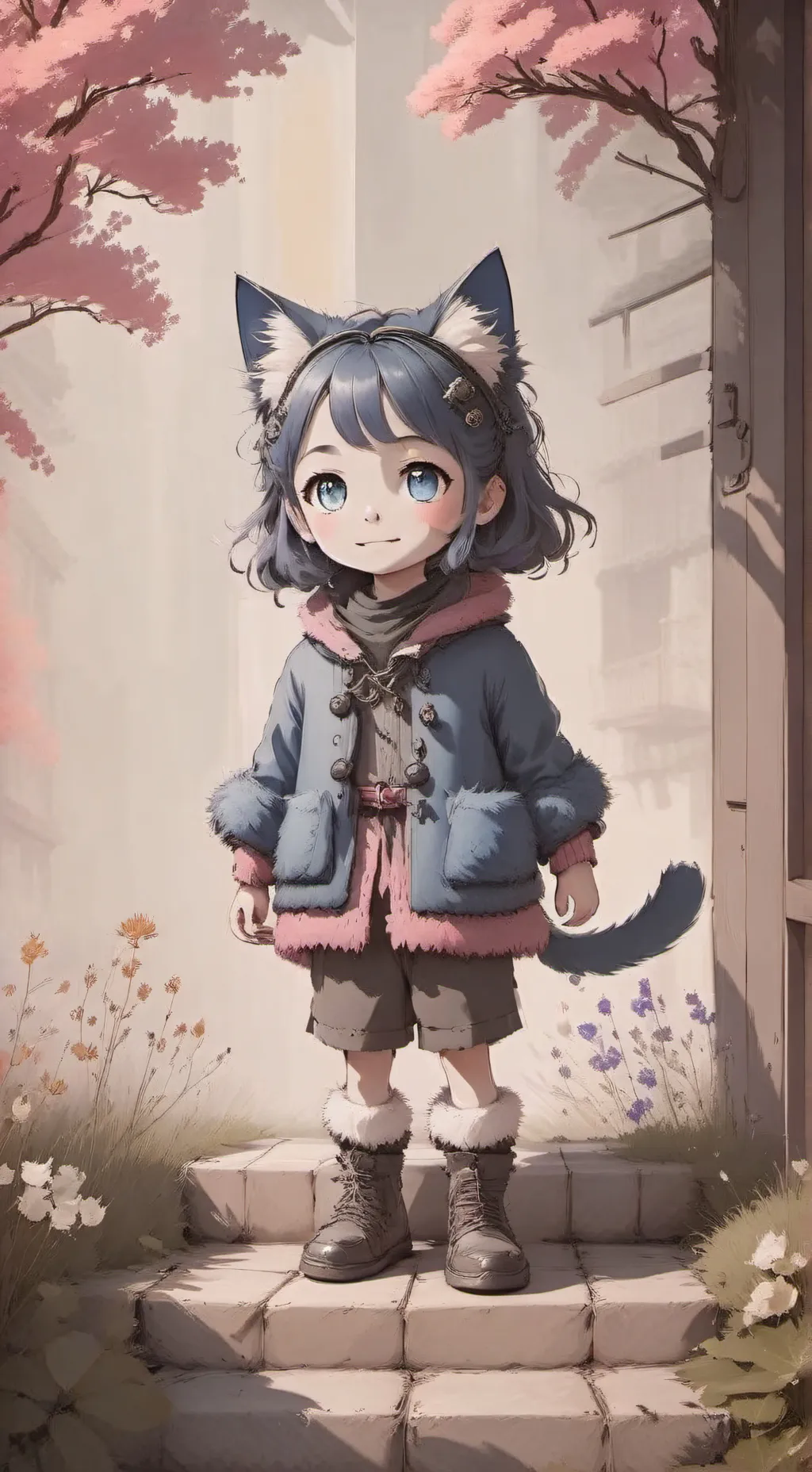 ai character: Blue Fur Spirit background