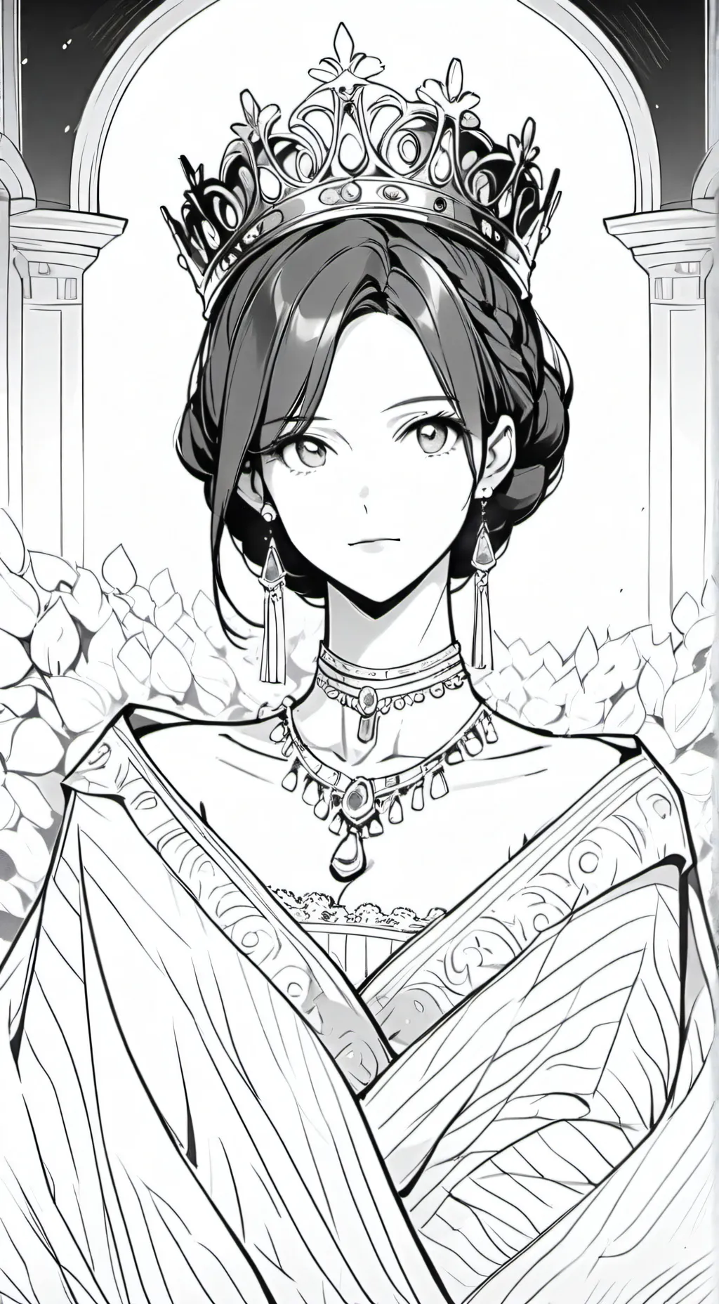 ai character: queen of darkness  background