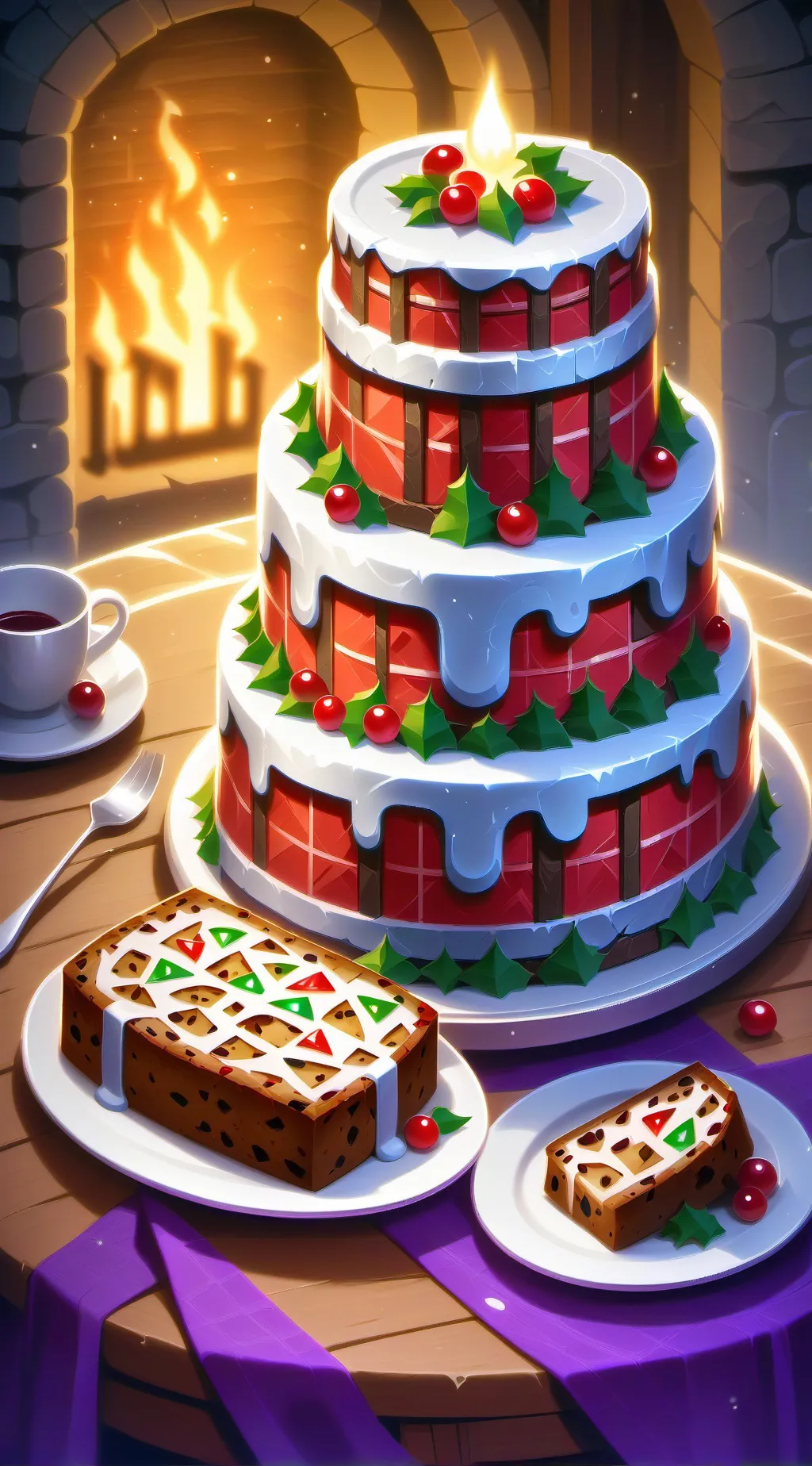 ai character: fruitcake  background