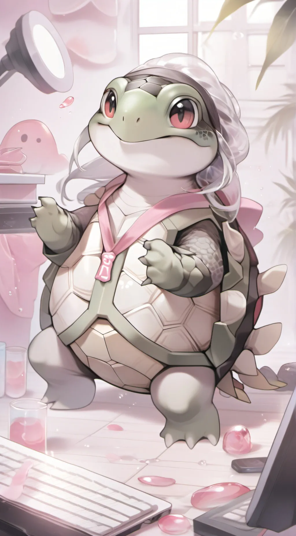 ai character: pinkberry background