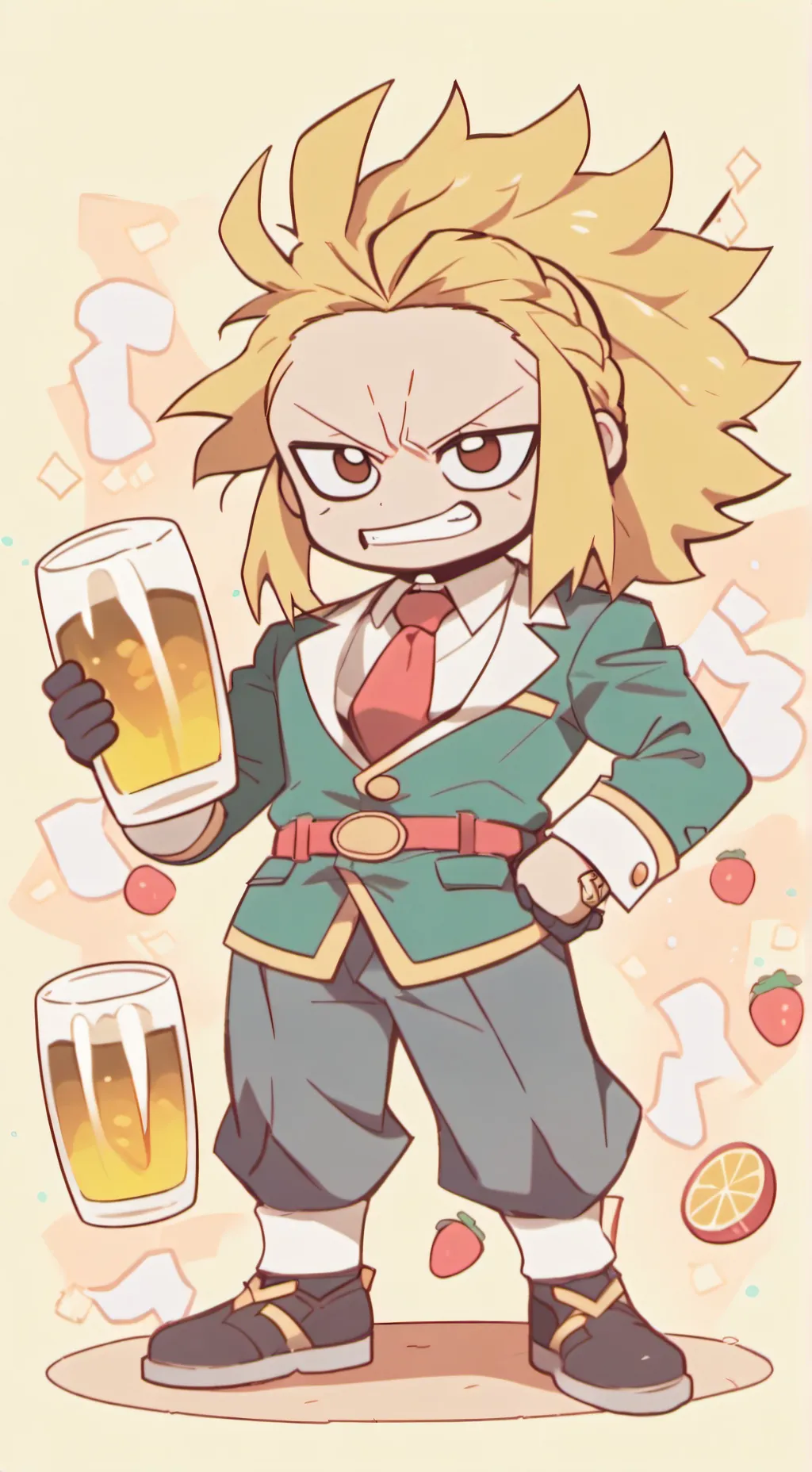 ai character: drunk all might background