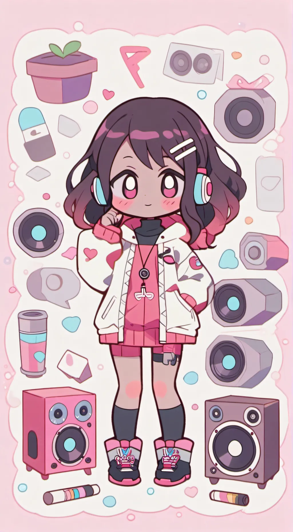 ai character: speaker woman  background