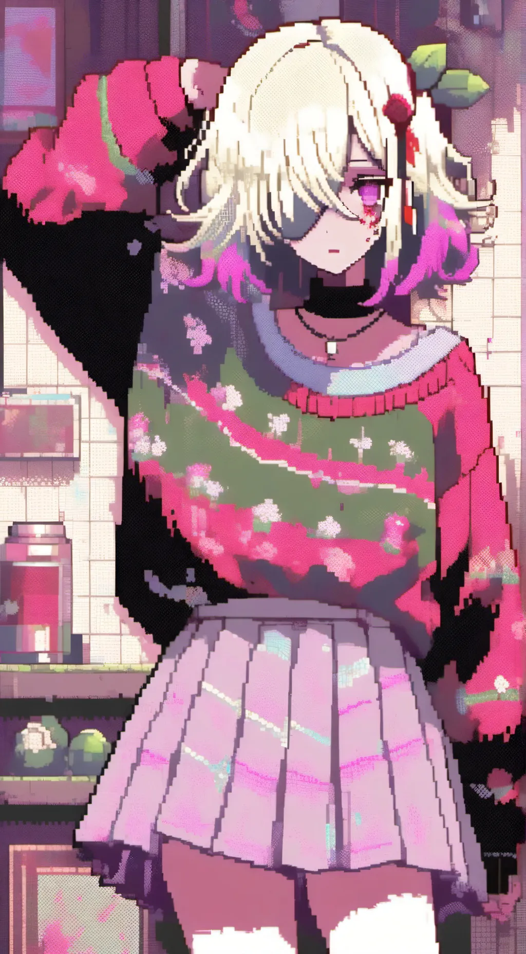 ai character: 🩷+Yui+🩷 background