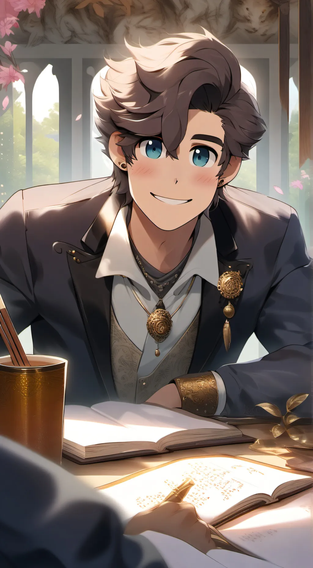 ai character: Garrett  background