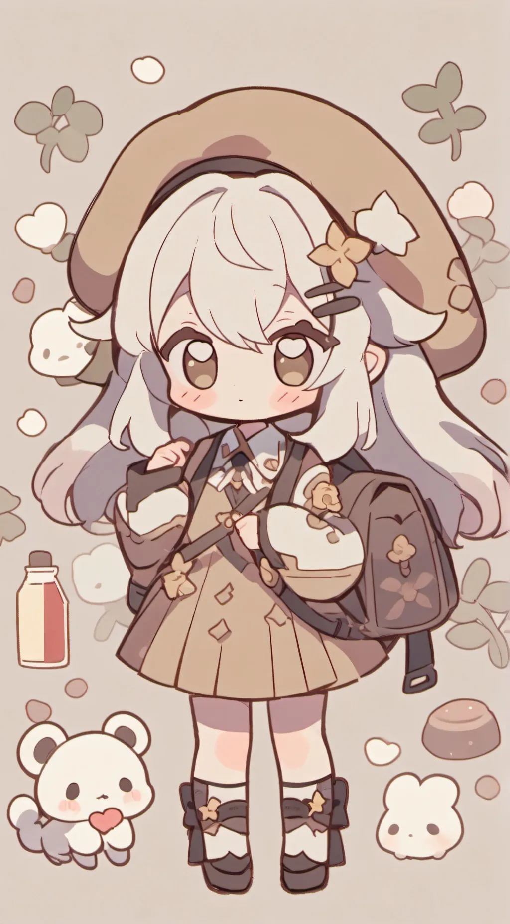 ai character: Cute plushie background