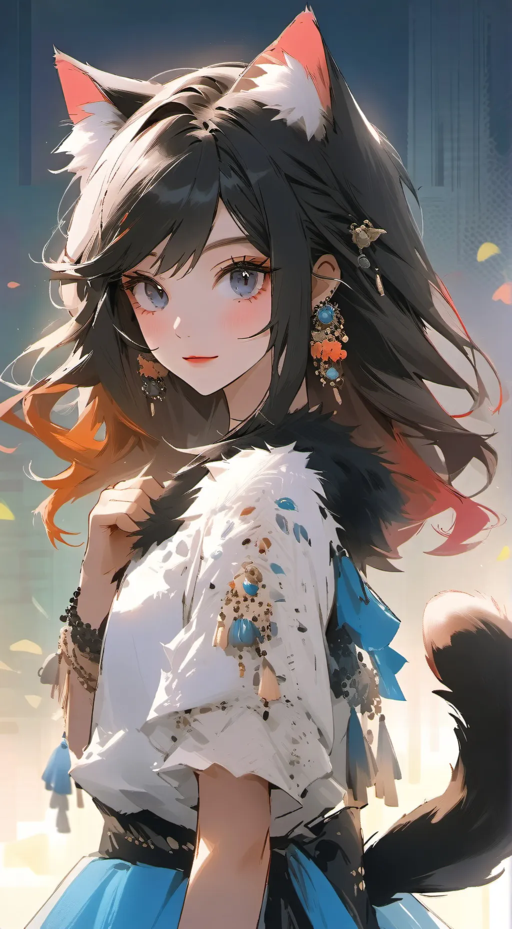 ai character: BlueBlack Spirit F background