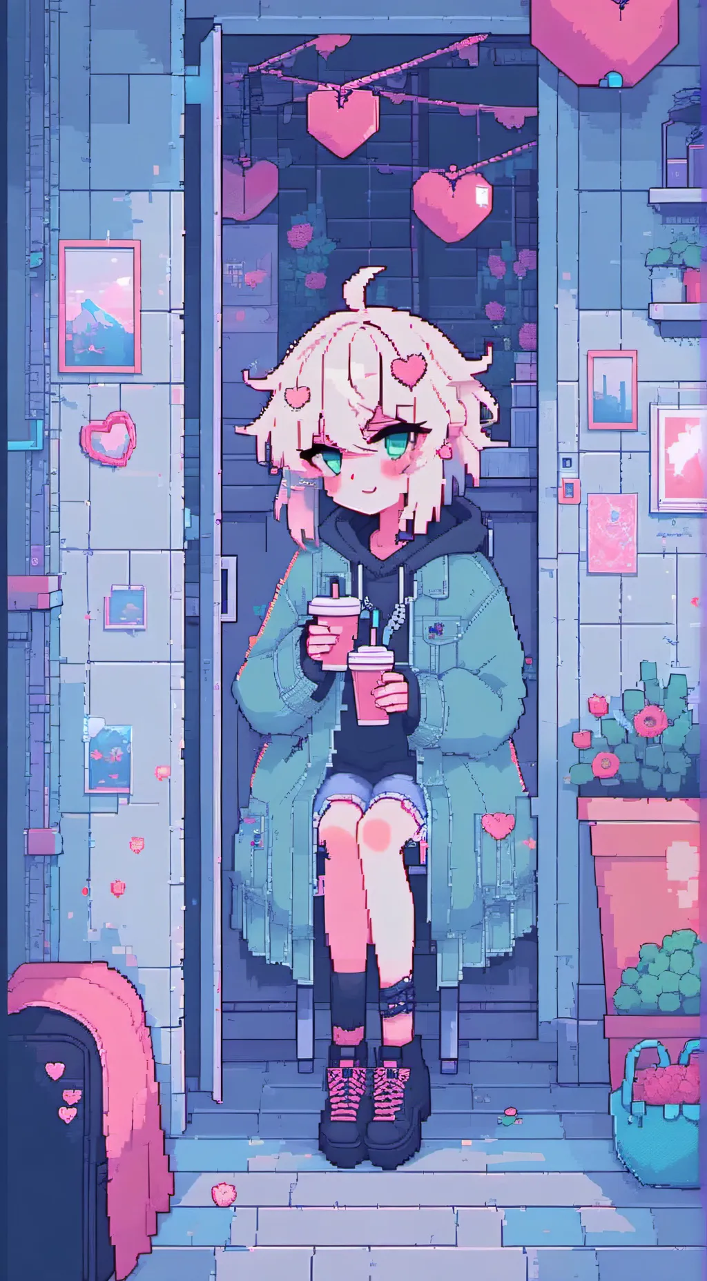 ai character: HB Valentine's Day background