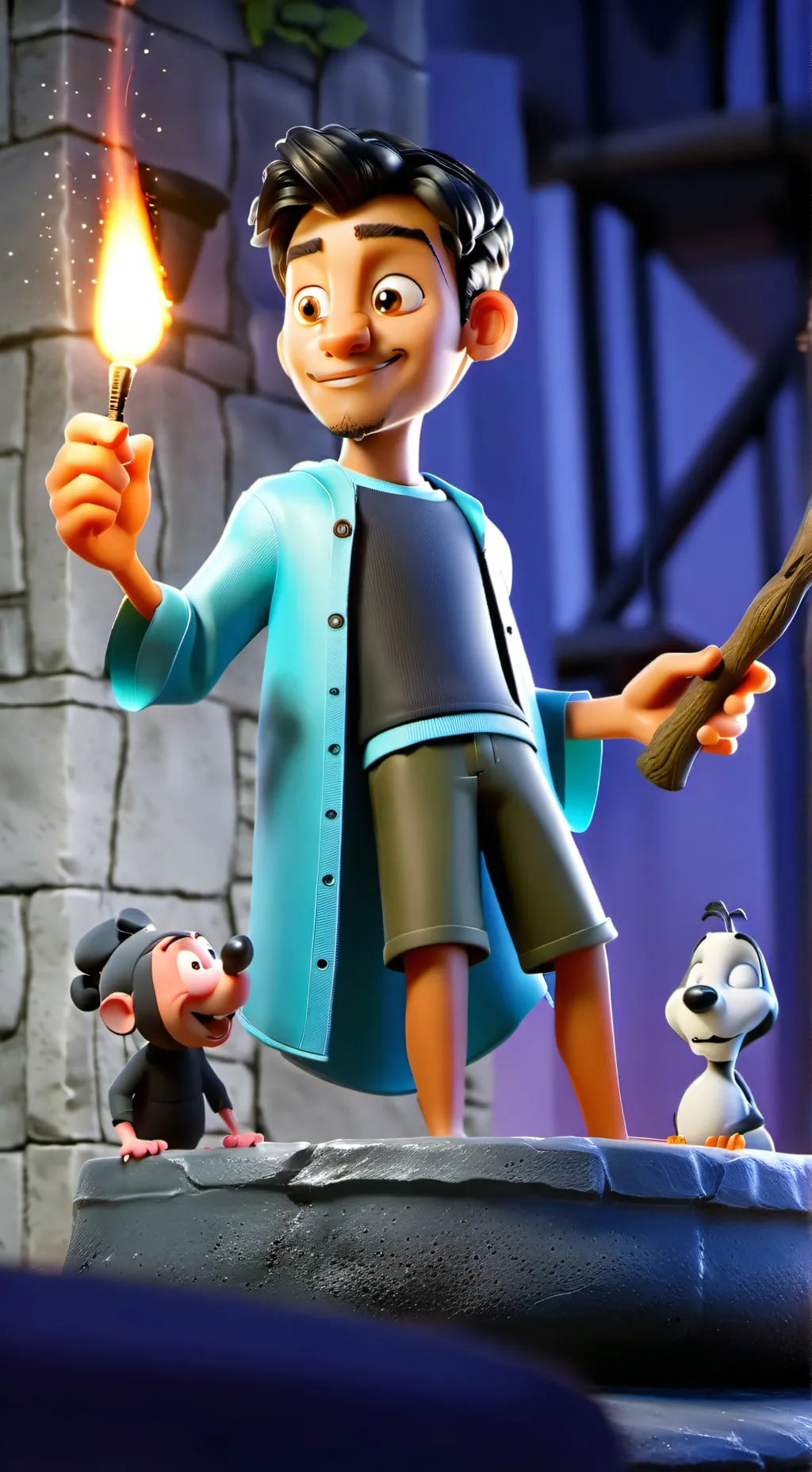 ai character: kids roasting  background