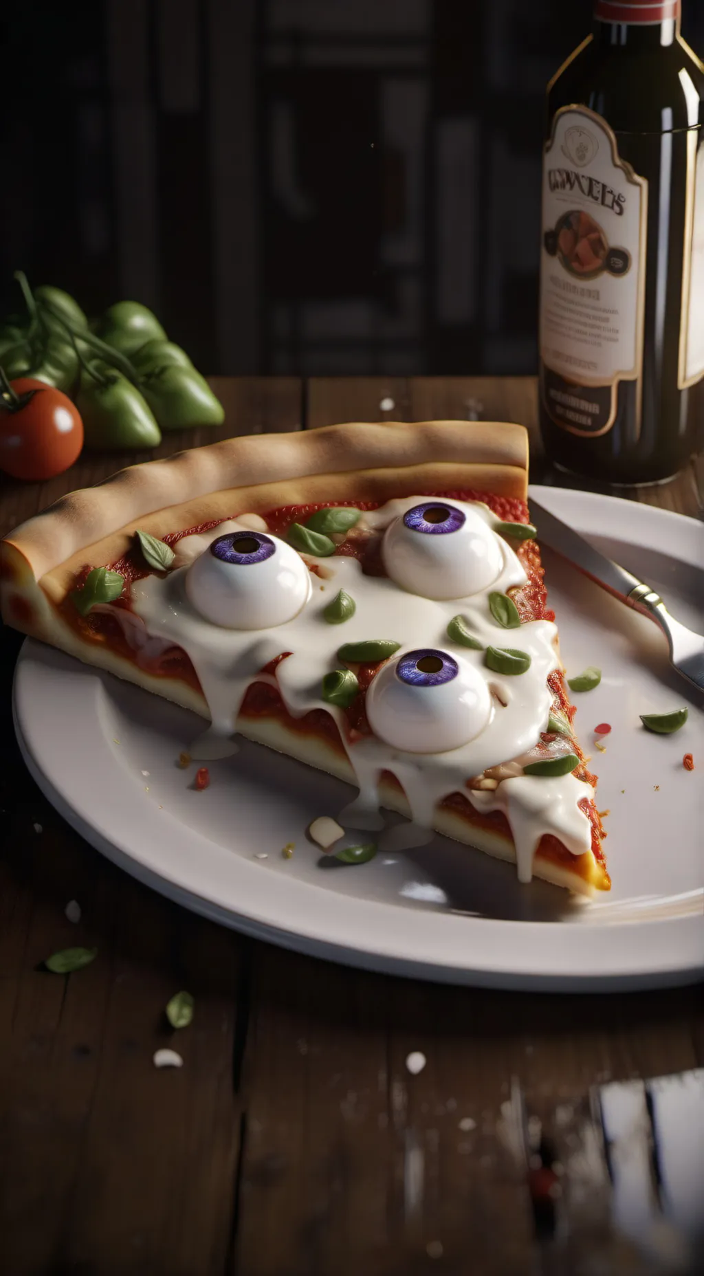 ai character: Living Pizza background