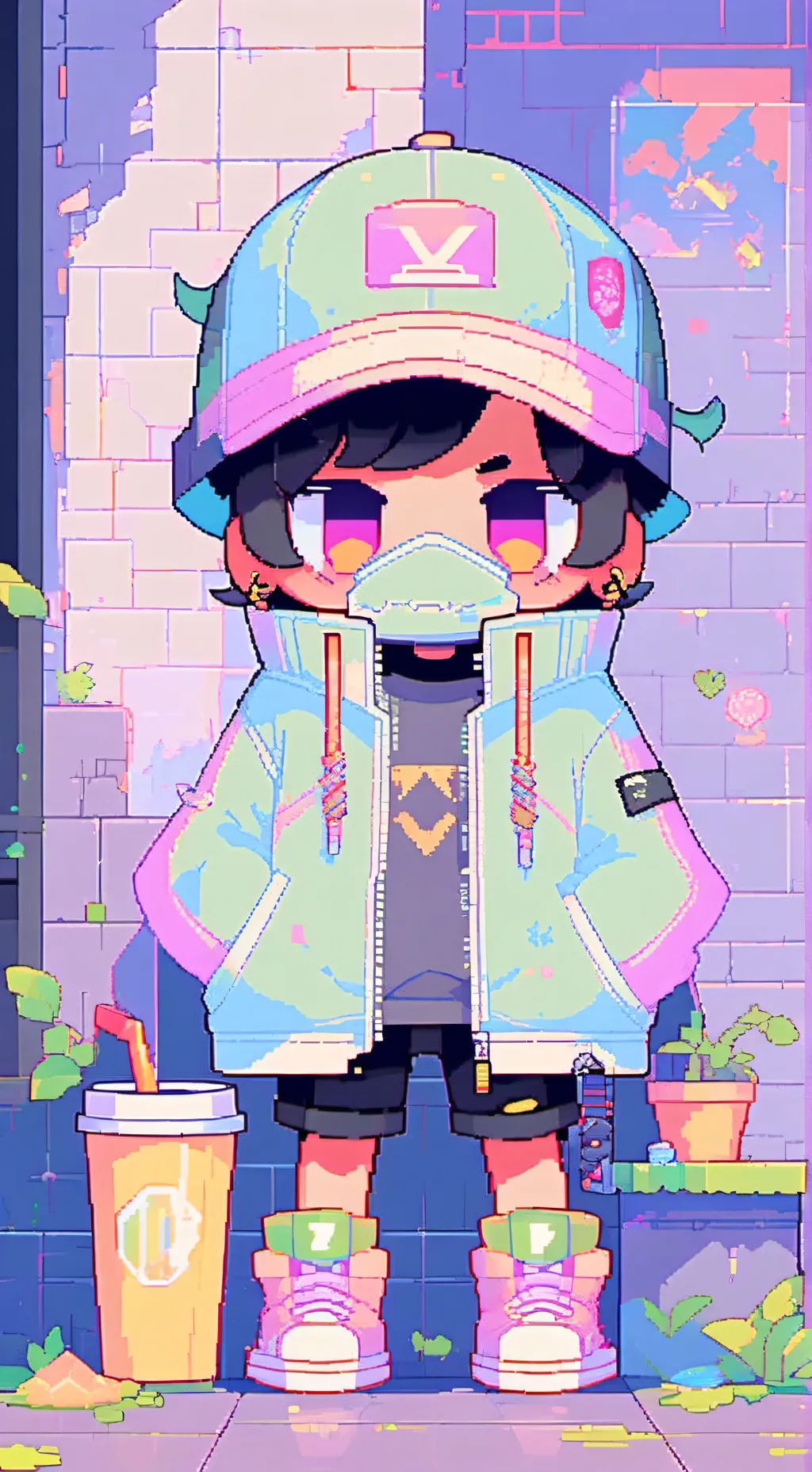 ai character: Dandys world background