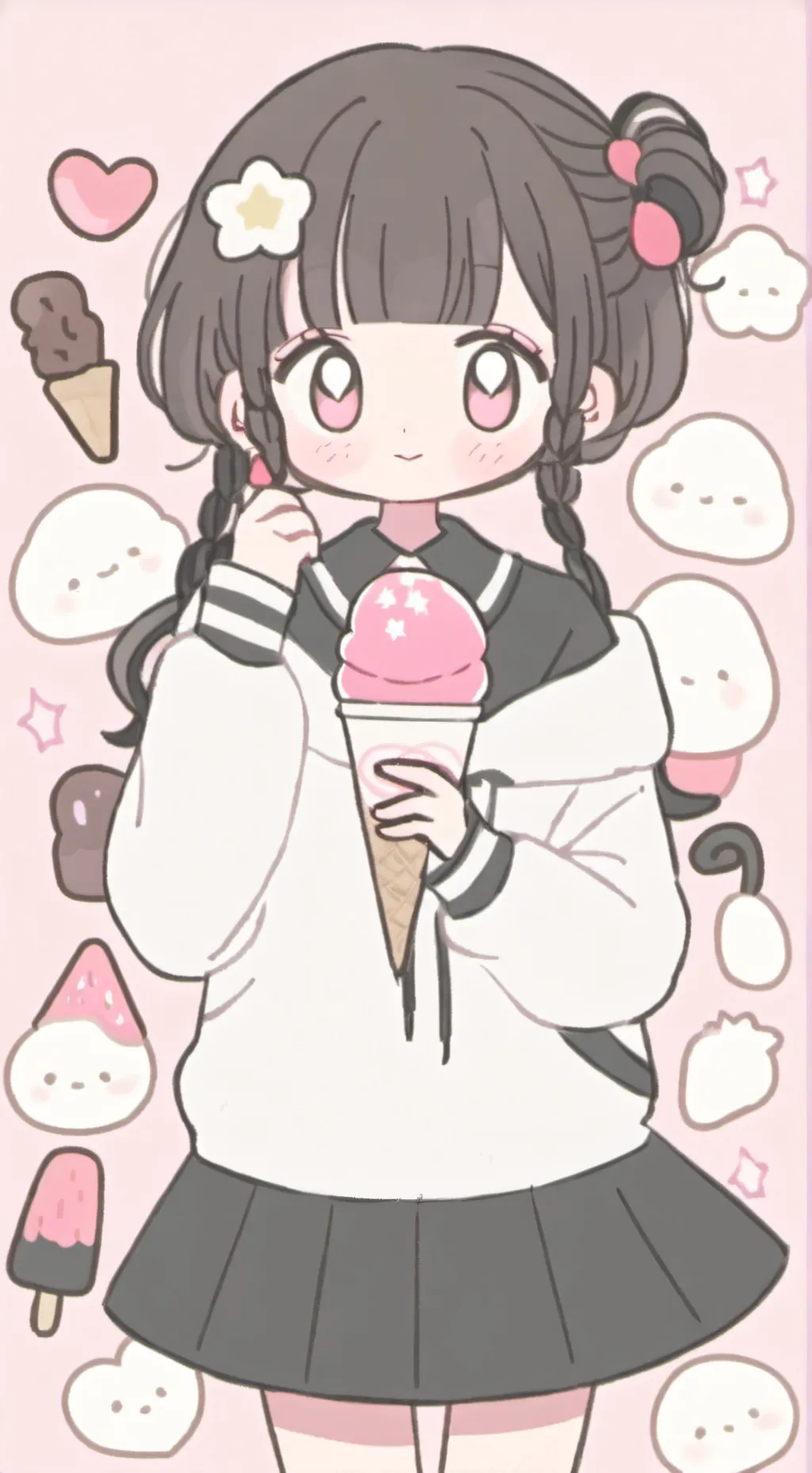 ai character: Ice cream meme  background