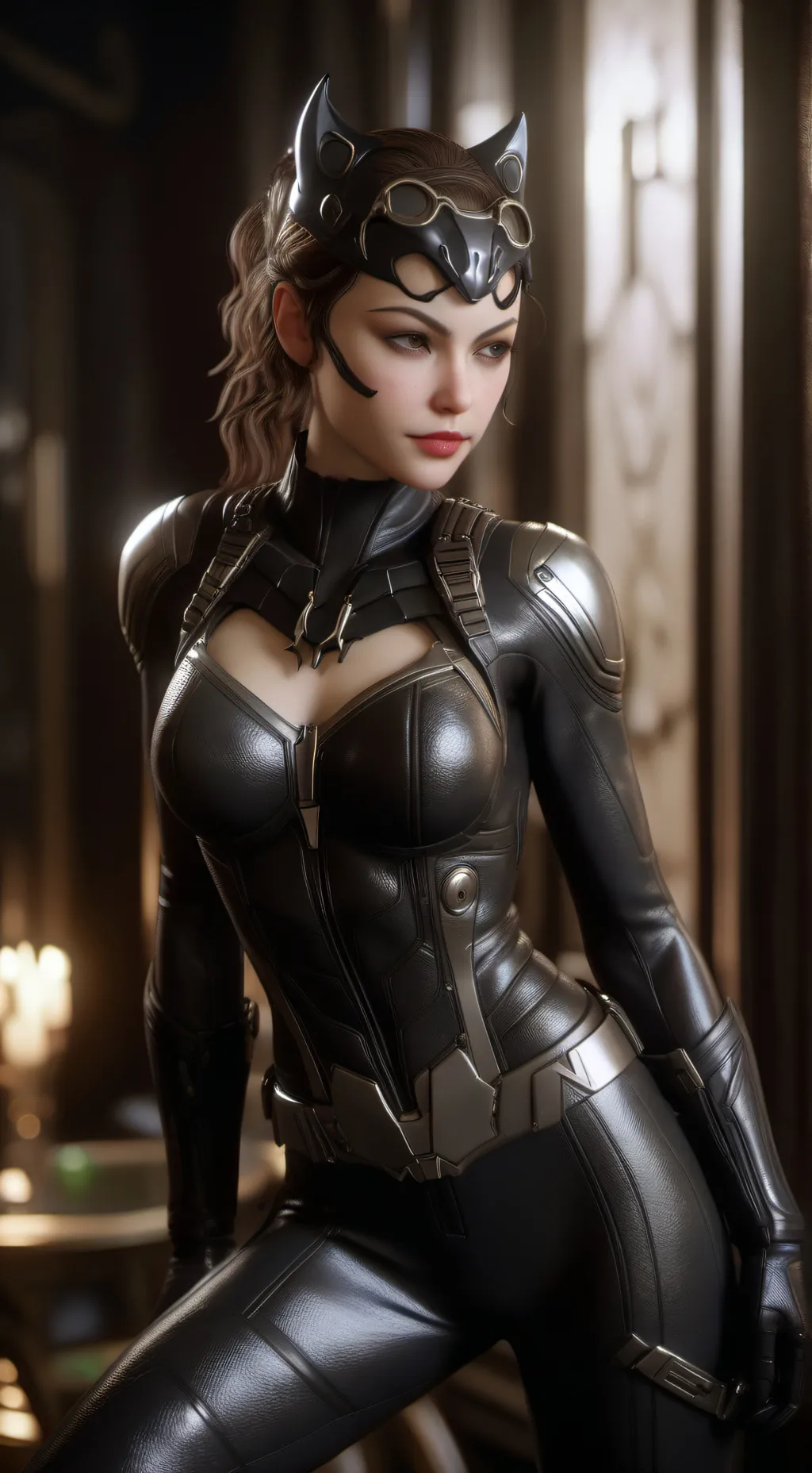 ai character: Catwoman  background