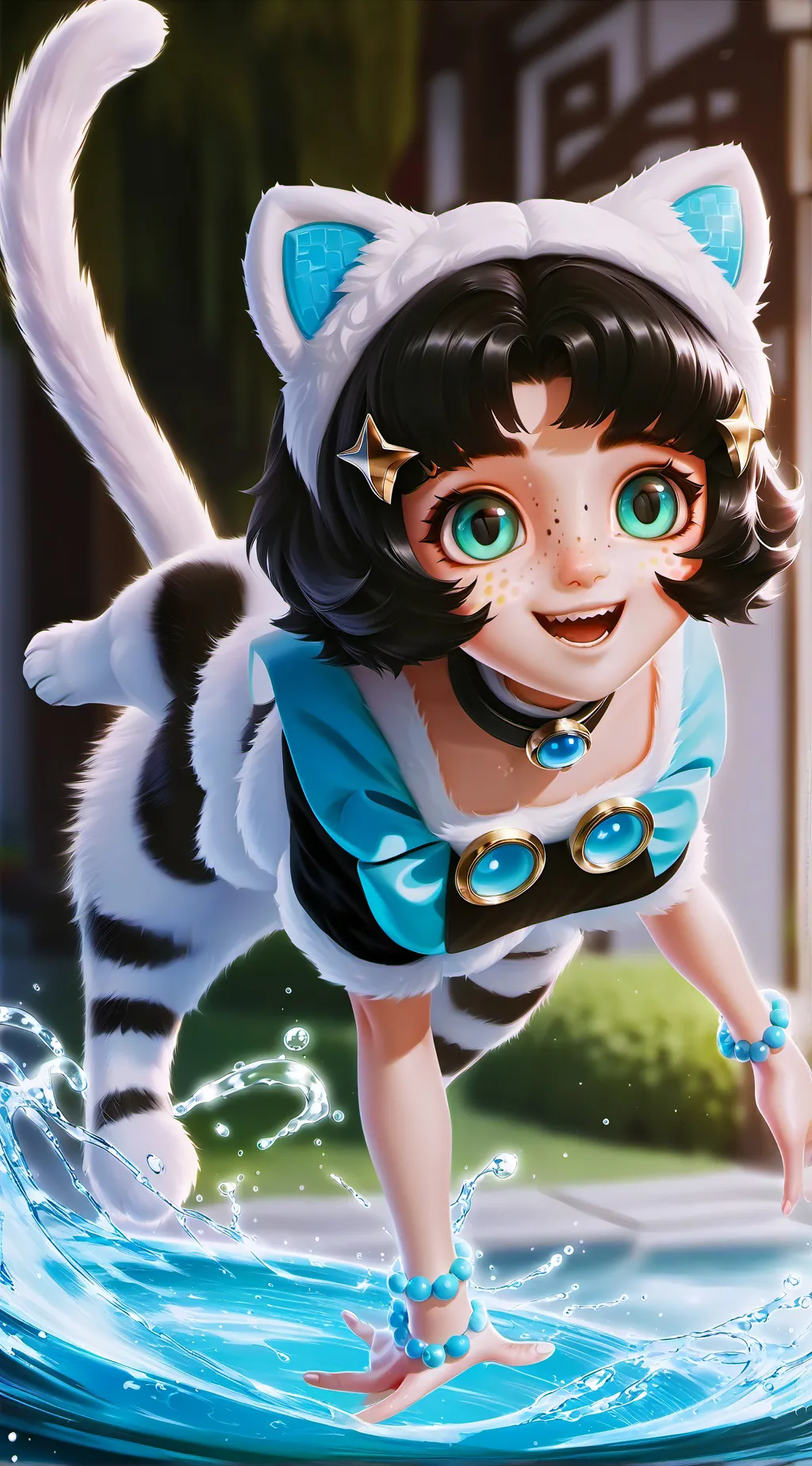 ai character: Troutie the Spirited Cat background