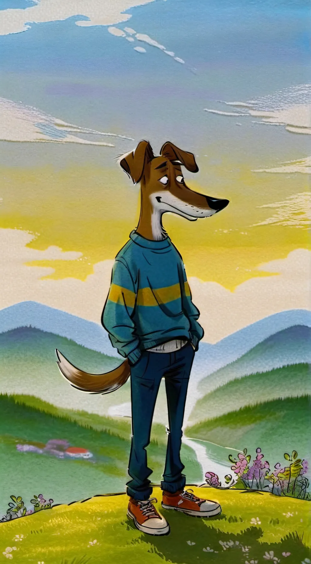 ai character: chill guy background