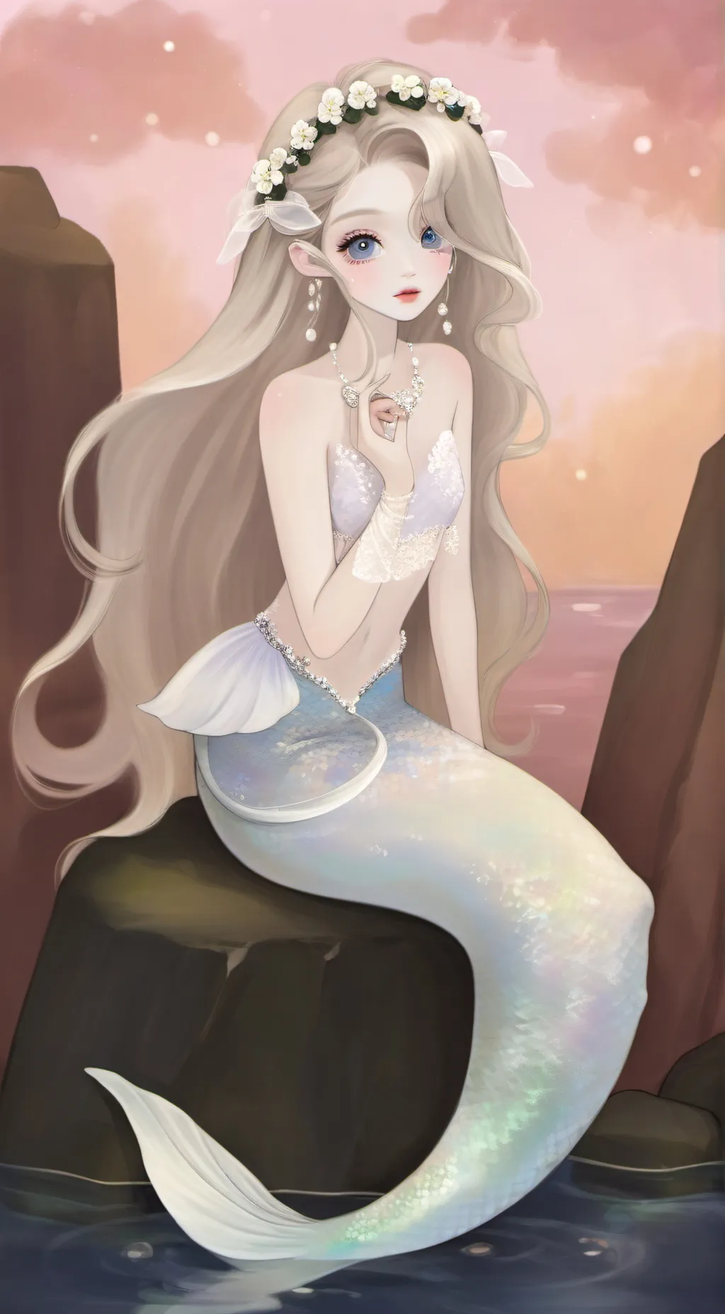 ai character: HH mermaid background