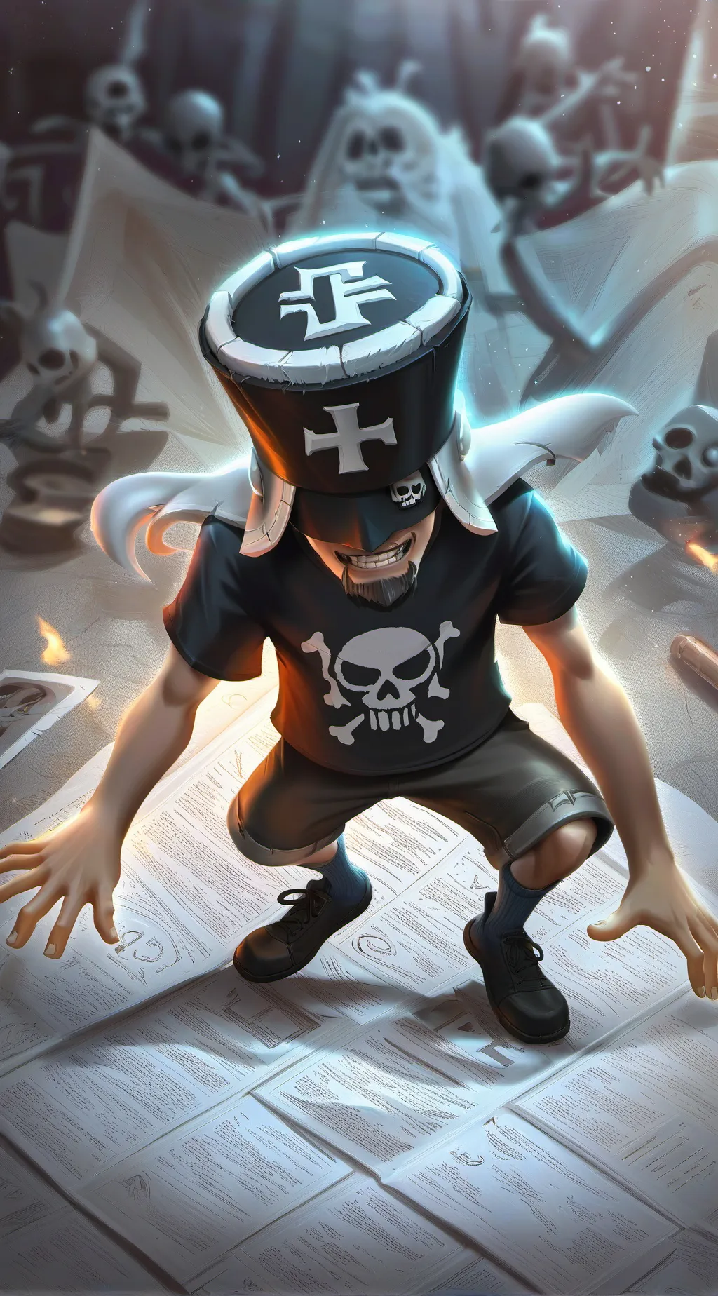 ai character: Skull-9 background